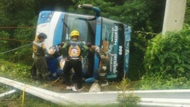 Bumpy ride: bus-truck crash ‘derails’ journey in Phrae, injuring 45