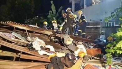 Bangkok house of horrors: Owner trapped as two-storey falls flat