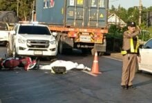 Motorcyclist dies in crash with truck on Thai bridge