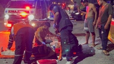 Motorcyclist suffers ankle injury in East Pattaya railroad accident