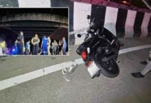 Motorbike crash off flyover in Pathum Thani leaves one dead