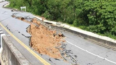 Road collapse in Betong disrupts traffic until December next year