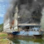 Fire engulfs iconic, haunted boat hotel on Koh Chang (video) | Thaiger