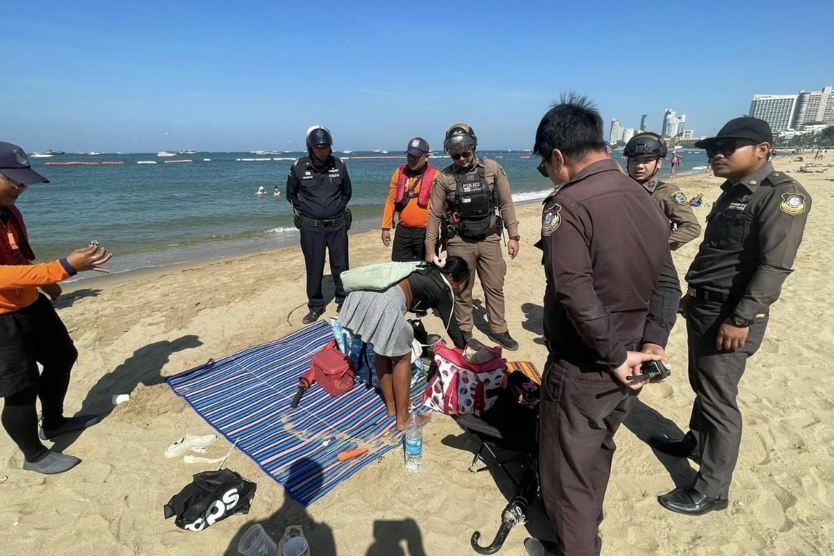 Homeless woman sent to rehab after using drugs on Pattaya Beach