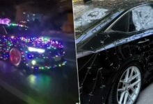 Festive crackdown: Car decked with lights halted in Bangkok