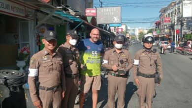 American expat gifts helmets to Pattaya residents to boost safety