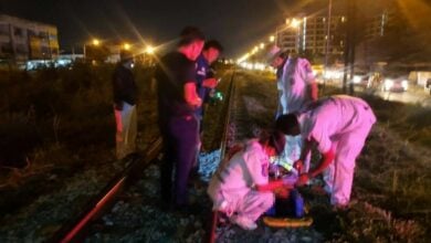 Myanmar man struck by train in Pattaya, minor injuries