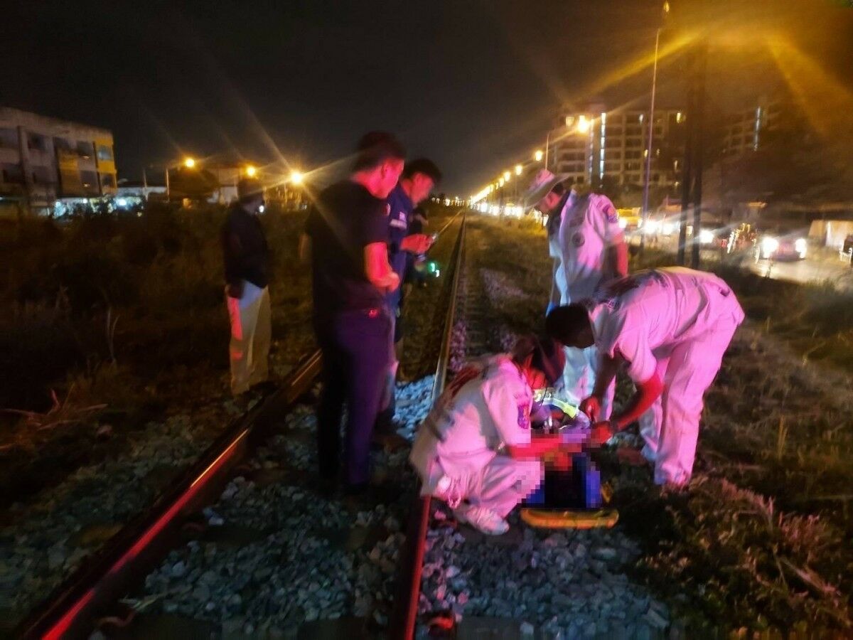 Myanmar man struck by train in Pattaya, minor injuries