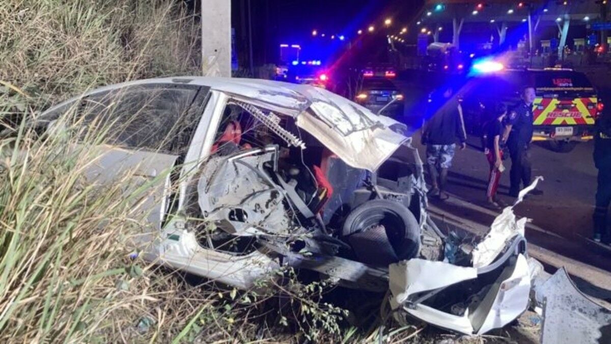 Woman cheats death in Pattaya pole crash, credits spirit