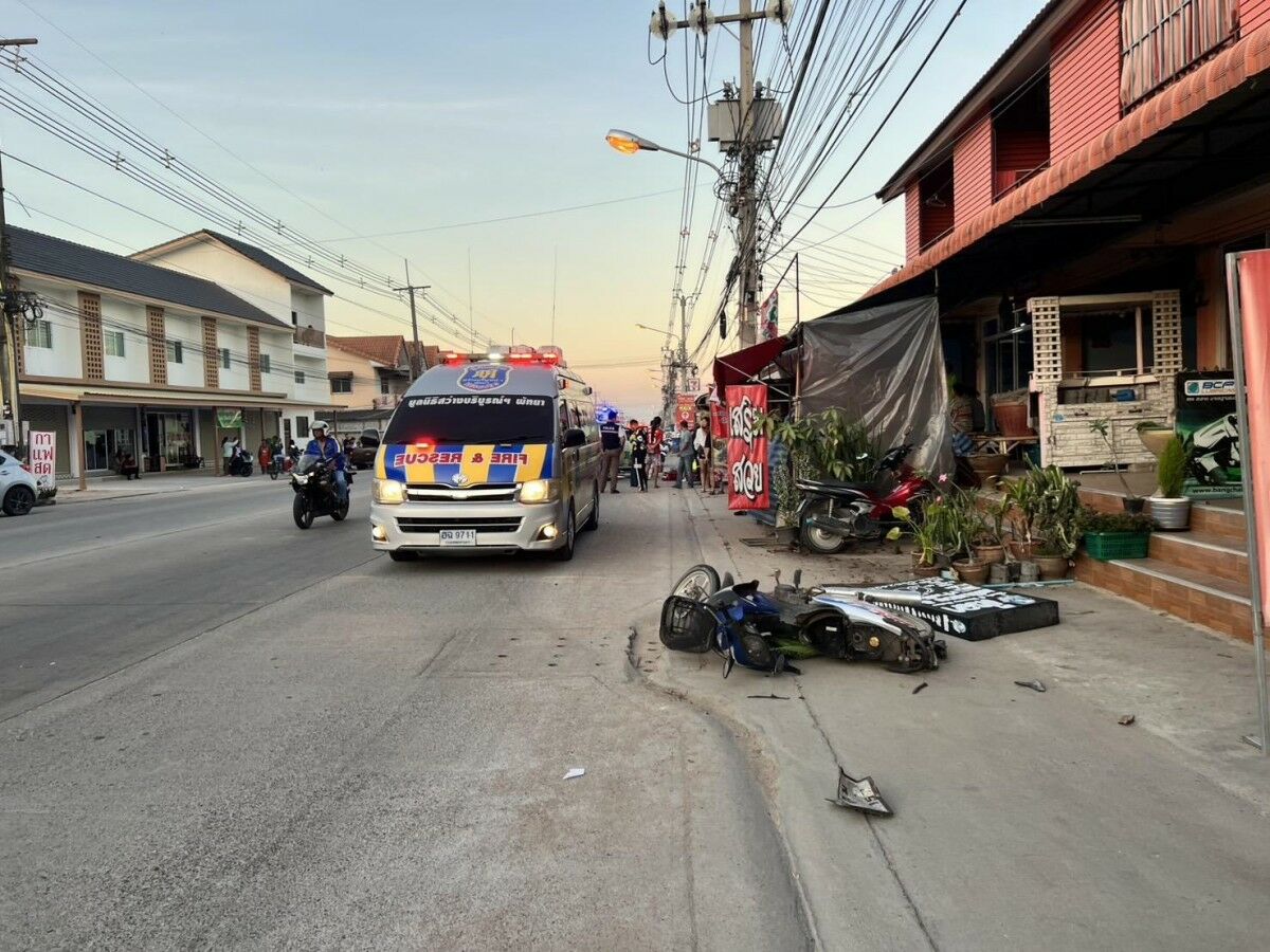 Thai woman critically injured in Pattaya sidecar and car collision