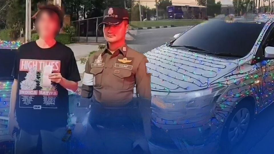 Russian driver on Santa’s naughty list for Xmas-lit car in Pattaya | News by Thaiger