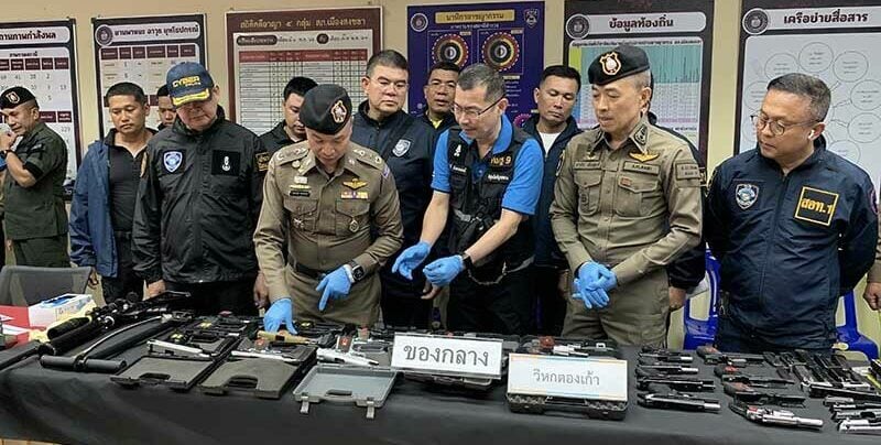 Seven arrested in Songkhla for 2 million baht scam and gun trade