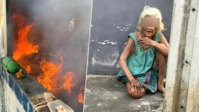 Elderly woman flees as son sets house on fire in Bangkok (video)