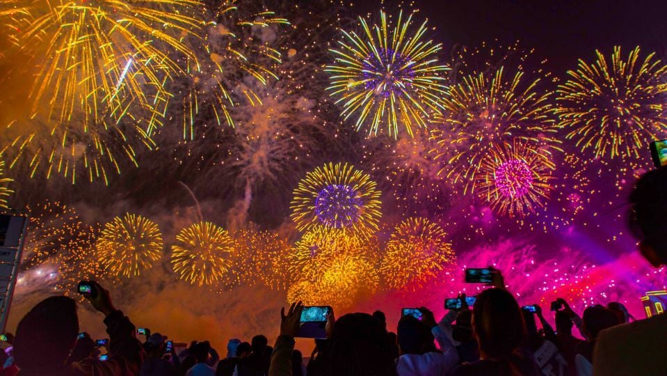 Fireworks over Royal Orchid Sheraton Bangkok