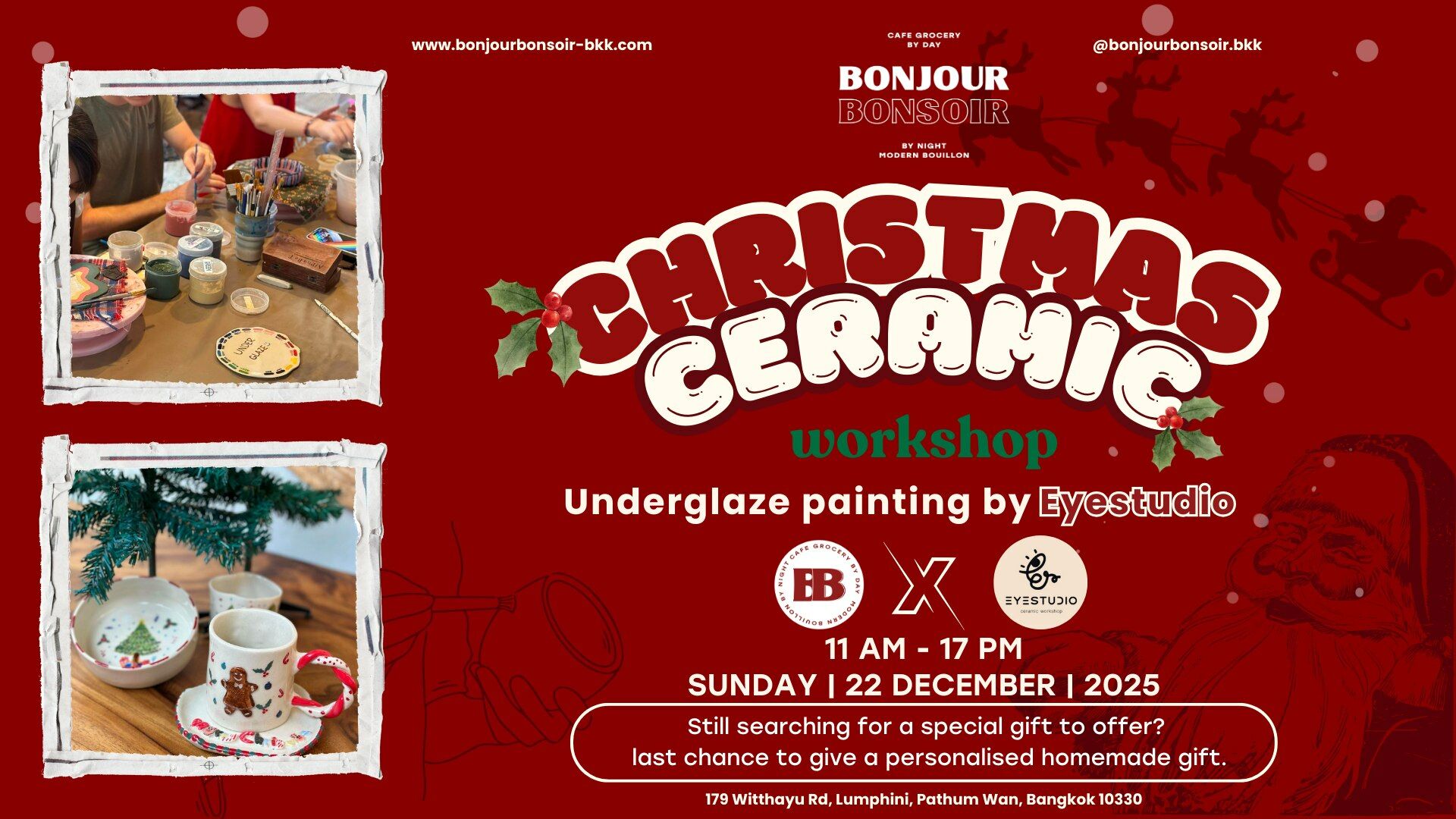 Christmas Ceramic Painting at Bonjour Bonsoir by Eyestudio