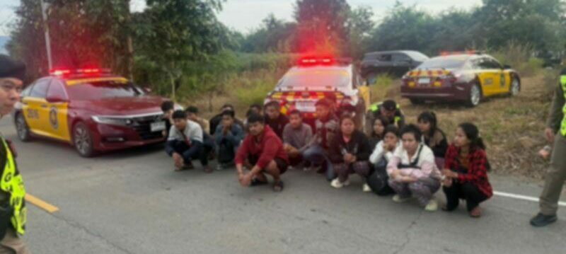 Thai police arrest driver smuggling 18 migrants in Kanchanaburi