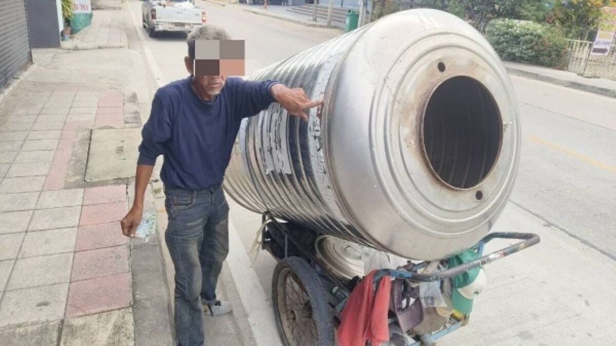 Bangkok man caught stealing 1,100-litre water tank