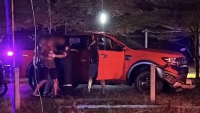 Intoxicated driver crashes pickup into motorcycles in Nonthaburi