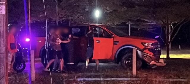 Intoxicated driver crashes pickup into motorcycles in Nonthaburi