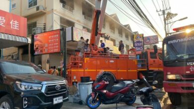 Panic at Pattaya pet hospital: Firefighters launch balcony rescue