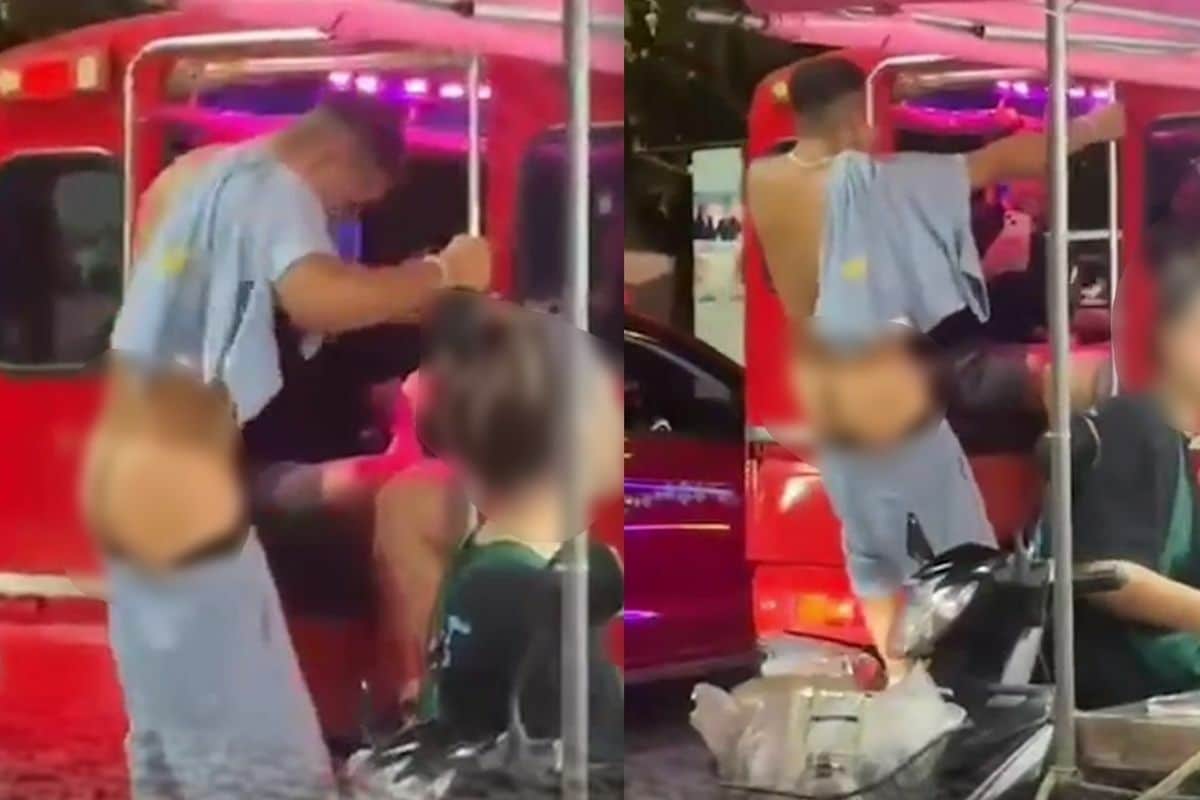 Phuket netizens slams half-naked foreign man on red baht bus