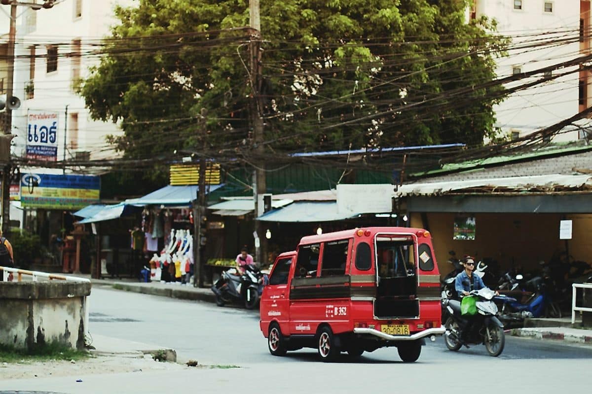 Phuket red baht bus foreign torist