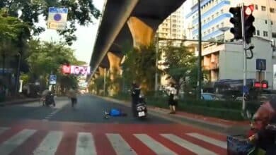 Thai motorcyclist hits South Korean man on zebra crossing