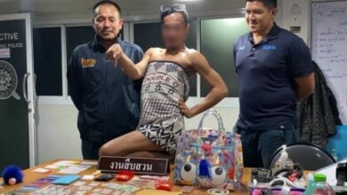 Thai transwoman caught with crystal meth while filing police report