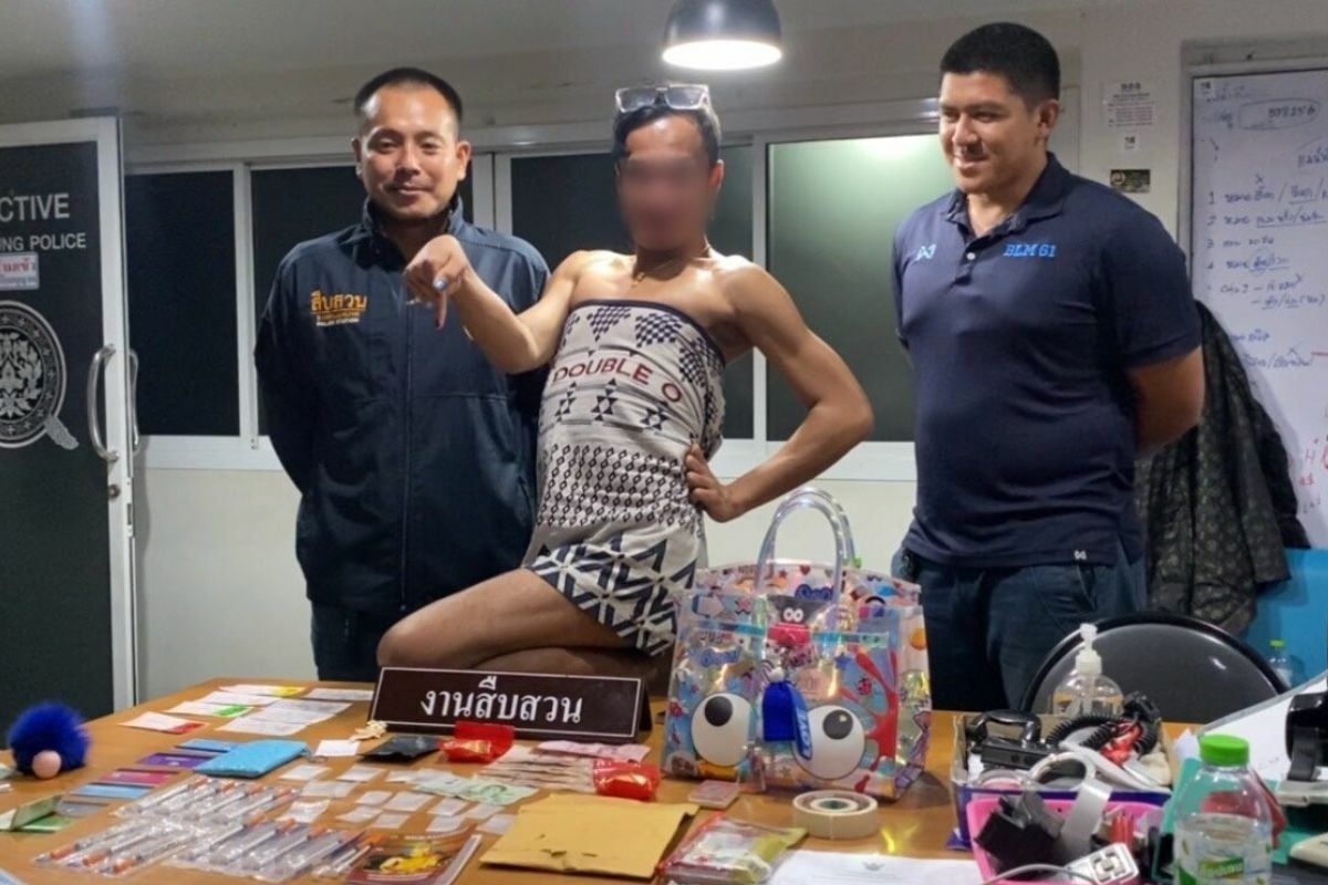 Thai transwoman caught with crystal meth while filing police report