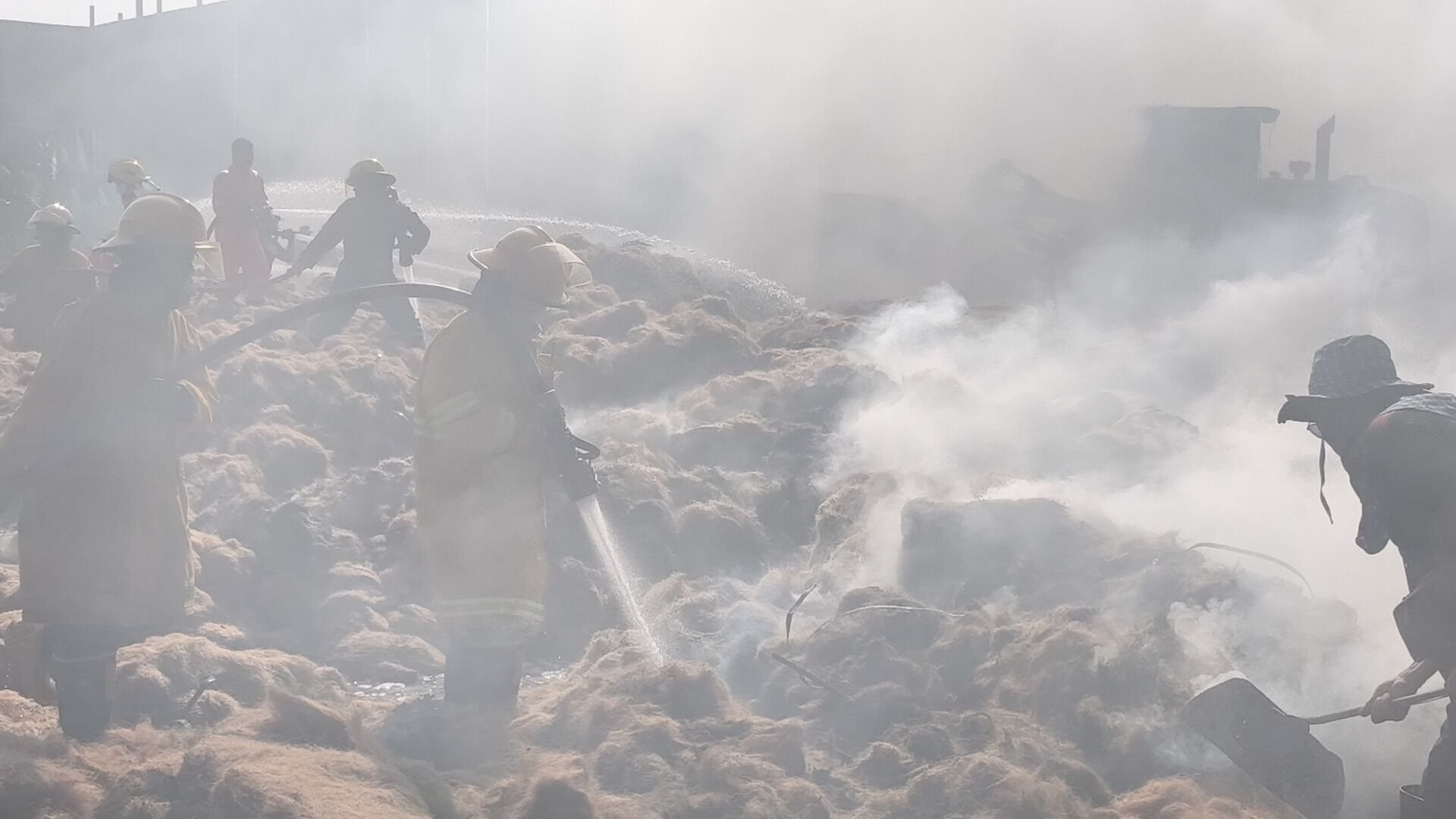 Shell shock: Coconut factory fire sparks highway pileup