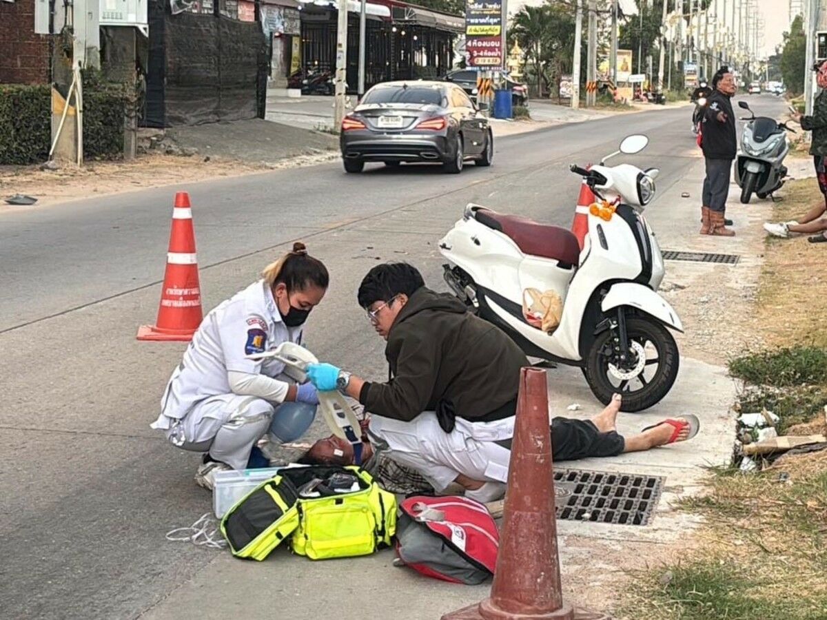 Drunken chaos: Foreigner flees after Pattaya motorcycle wreck