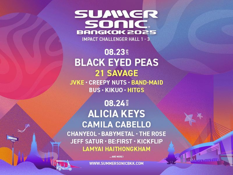 The lineup of Summer Sonic Bangkok 2025
