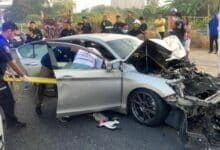 Sedan crashes into bus on road towards Jomtien Beach, 2 injured