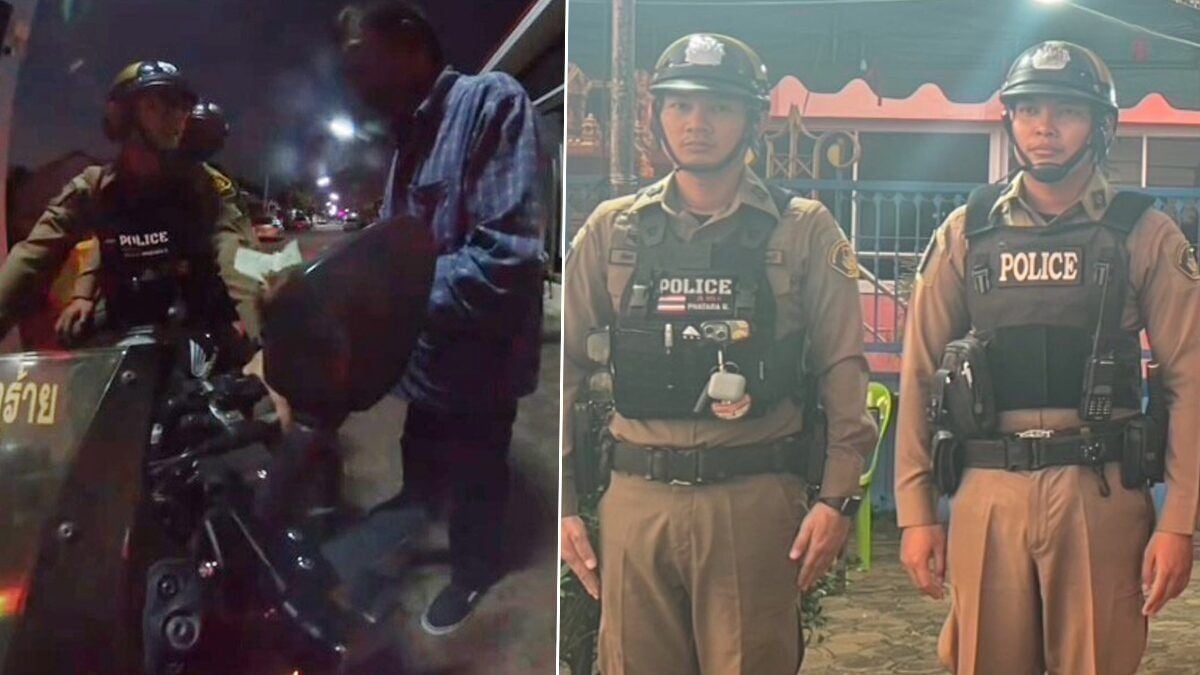 Suphan Buri officers praised for buying food for drunk local (video)