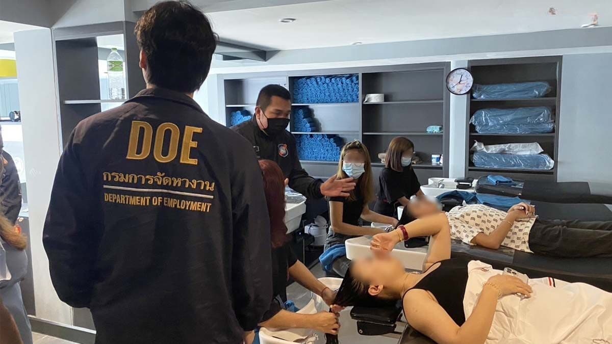 Illegal foreign workers busted in Bangkok salon raid