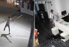 Burglar captured on CCTV breaking into Samut Prakan clinic (video)