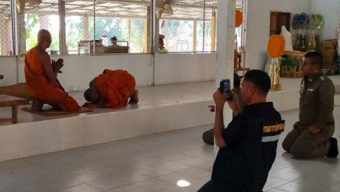 Monk in Buriram caught using drugs after tip-off