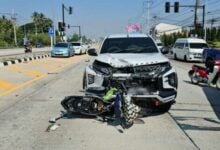 Elderly driver in tragic collision with motorcyclist in Sattahip