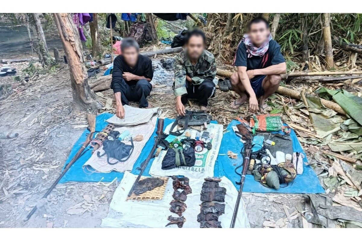 3 poachers caught with wildlife carcasses in Kanchanaburi