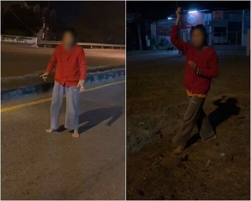 Thai woman chants to ward off evil spirits in front of man's house (video) | News by Thaiger