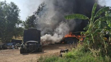 Fire at Buriram auto shop causes 100,000 baht damage