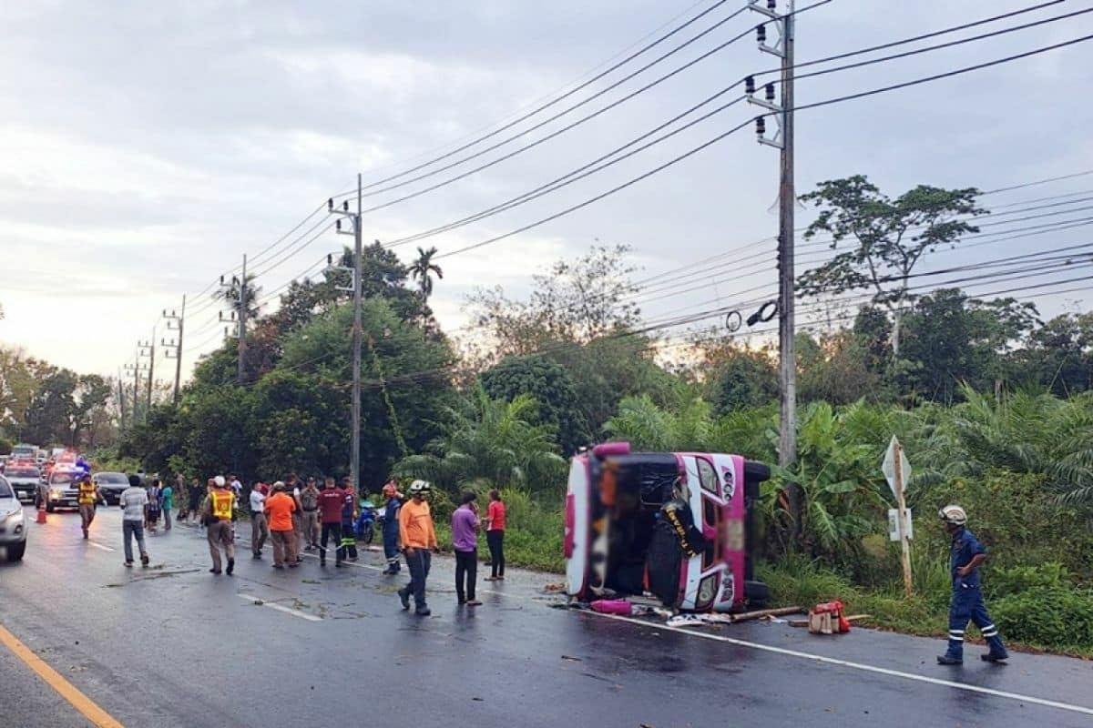 3 year old Thai boy killed and 11 others injured in Phang Nga bus accident