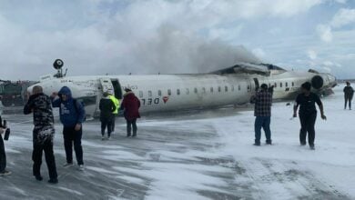 Delta Air Lines plane flips at Toronto, eight injured (video)