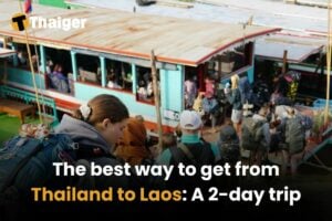 A scenic boat journey from Thailand to Laos