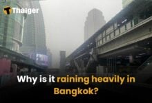 Why is it raining heavily in Bangkok?