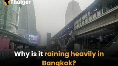 Why is it raining heavily in Bangkok?