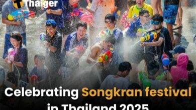 Celebrating Songkran festival in Thailand 2025