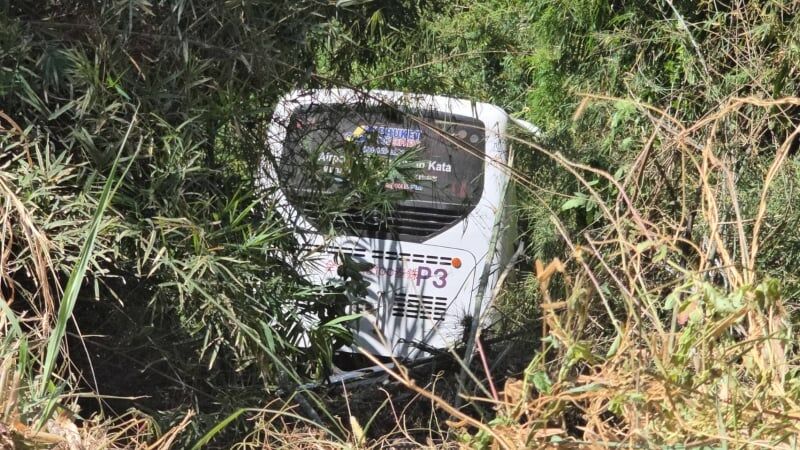 Tourist bus plunges into ravine in Phuket, injuring nine