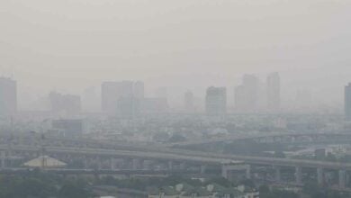 Cold weather warning in Thailand with frost on mountain tops