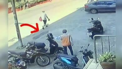 Helmet heist: Elderly man caught on CCTV stealing in Pattaya